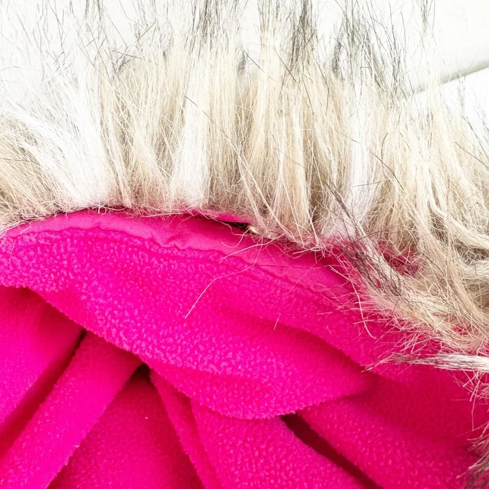 Ralph Lauren Baby Girls Pink Quilted Faux Fur Hood Down Bunting Snowsuit Size 6M